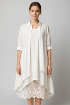 Boho-midiklänning och oversize skjorta i set