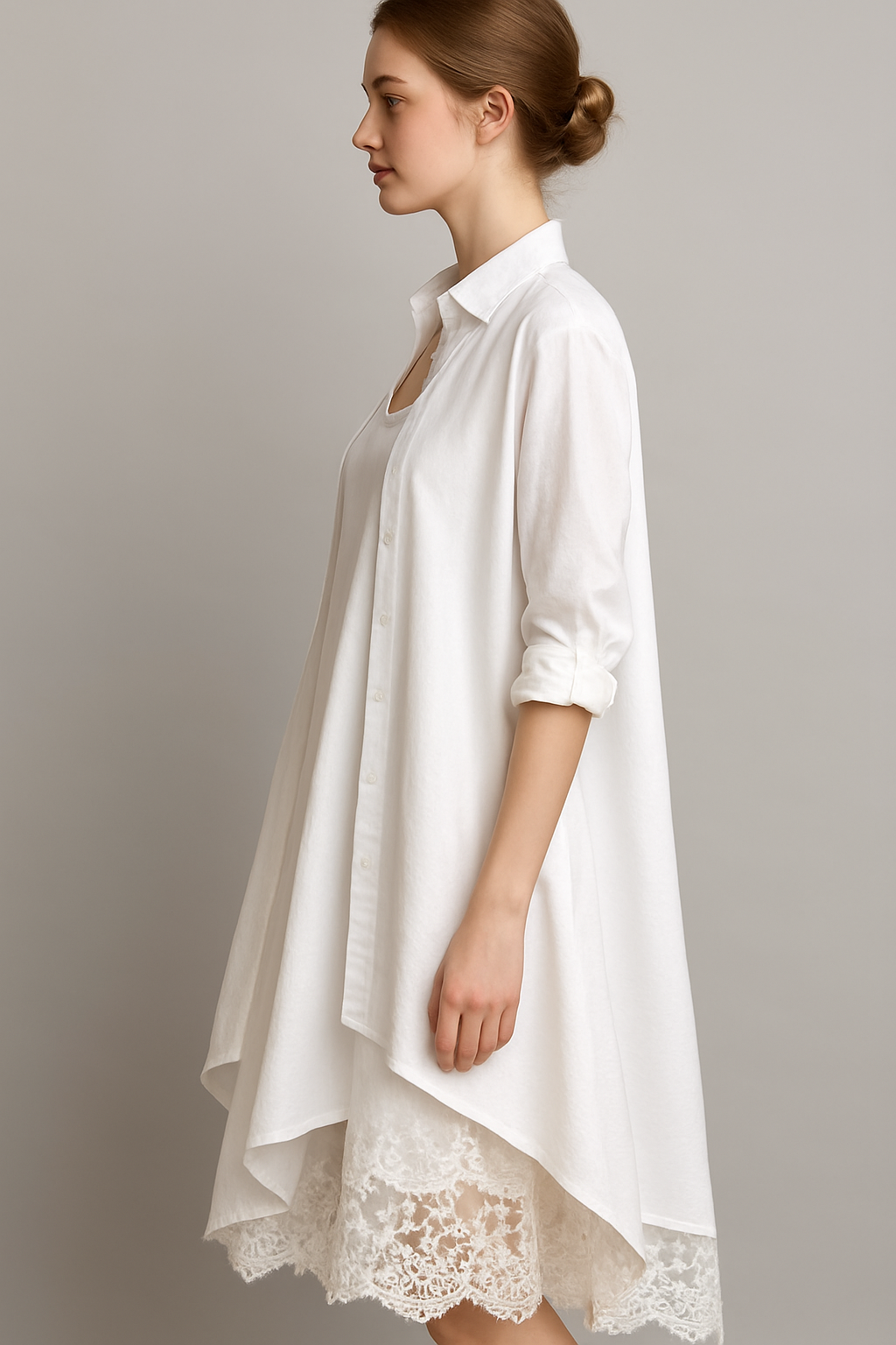 Boho-midiklänning och oversize skjorta i set