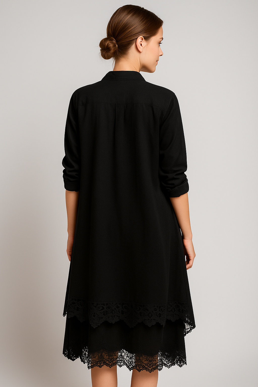 Boho-midiklänning och oversize skjorta i set
