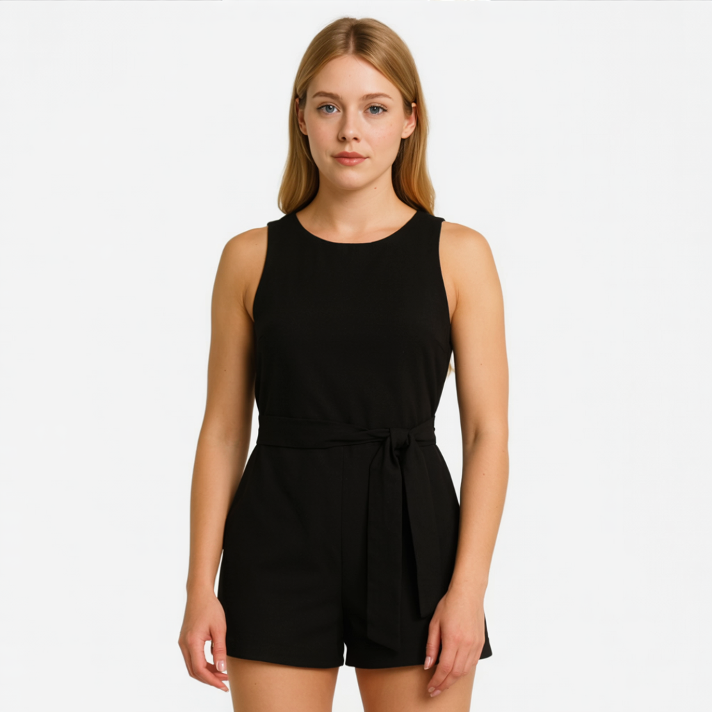 Tailored Jumpsuit in Polyester-Elastane Blend