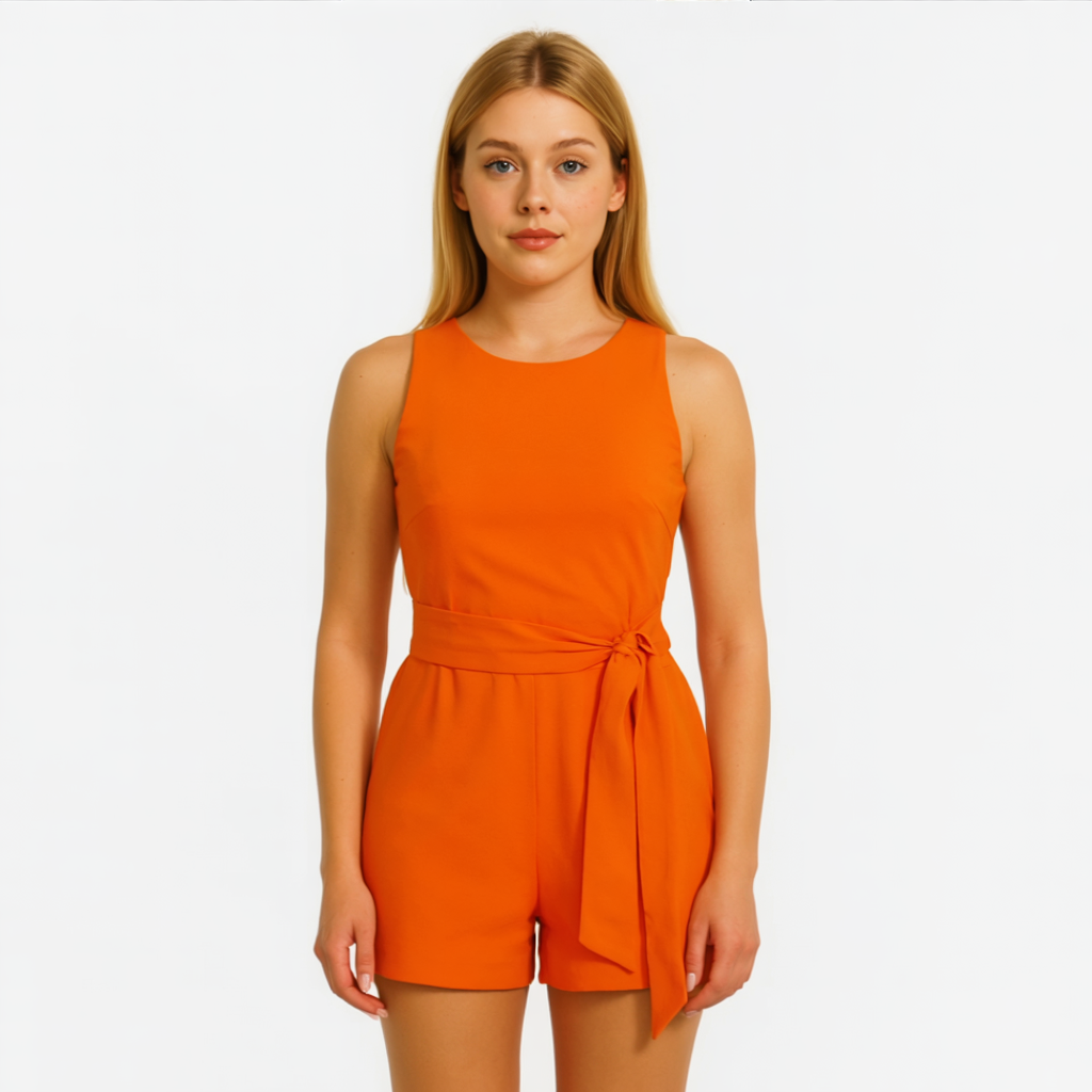 Tailored Jumpsuit in Polyester-Elastane Blend