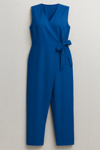Sleeveless Jumpsuit with Reinforced Shoulders