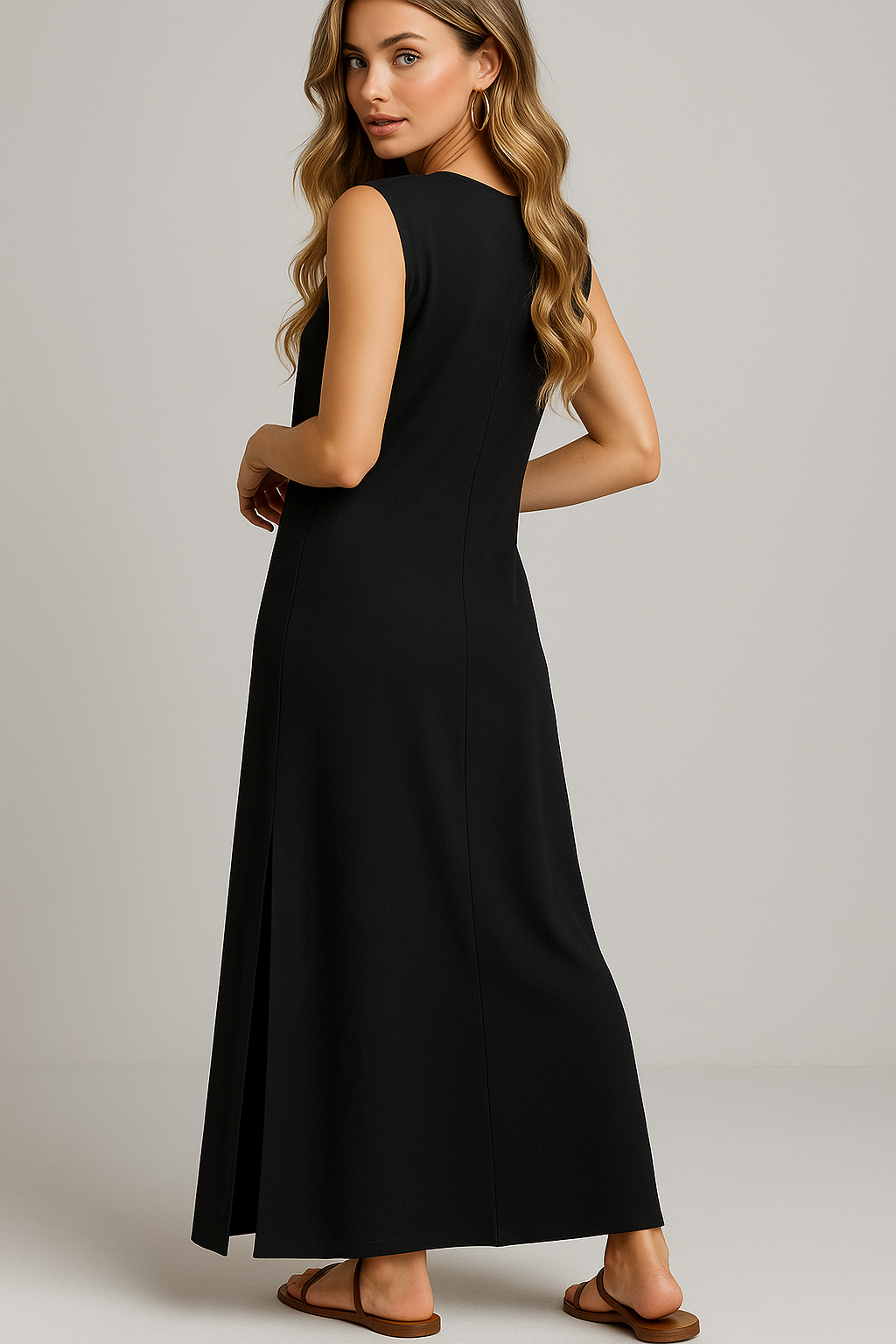 Long Skirt with Side Slit and Pockets for Summer