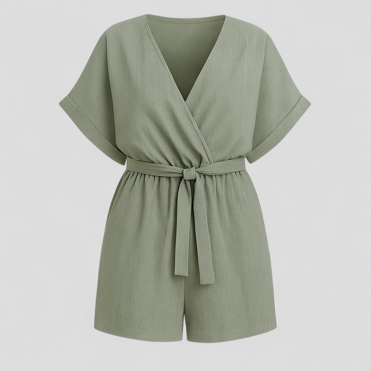 Linen jumpsuit with short sleeves for summer days