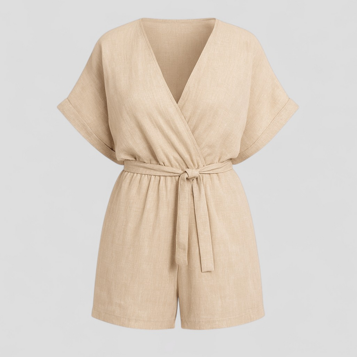 Linen jumpsuit with short sleeves for summer days