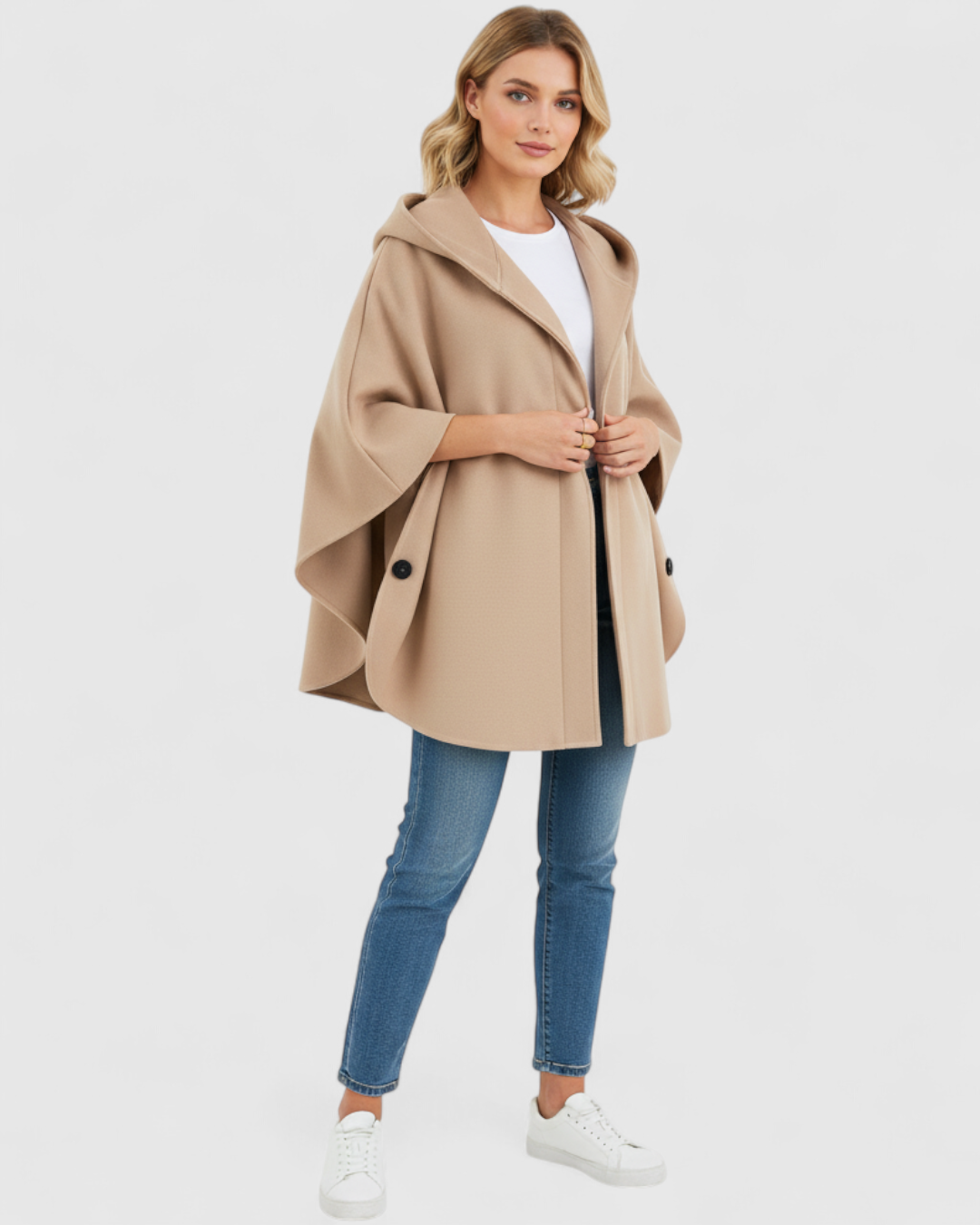 Abrigo midi de algodón con cuello de solapa para la primavera