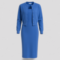Elegant Midi Dress and Matching Cardigan Set