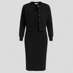 Elegant Midi Dress and Matching Cardigan Set