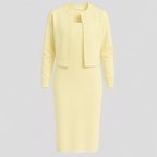 Elegant Midi Dress and Matching Cardigan Set