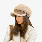 Retro Octagonal Winter Hat in Soft Faux Leather