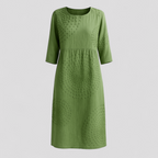 Embroidered Summer Dress with Elbow-Length Sleeves