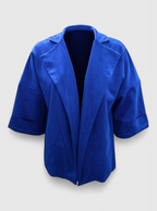 Notched-Collar Cardigan in Soft Suede-Look Fabric