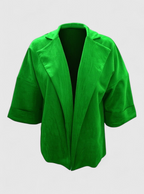 Notched-Collar Cardigan in Soft Suede-Look Fabric