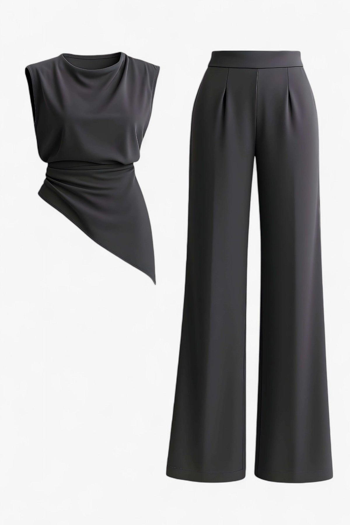 Conjunto de dos piezas estructurado con pantalones de talle alto