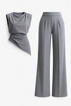 Conjunto de dos piezas estructurado con pantalones de talle alto