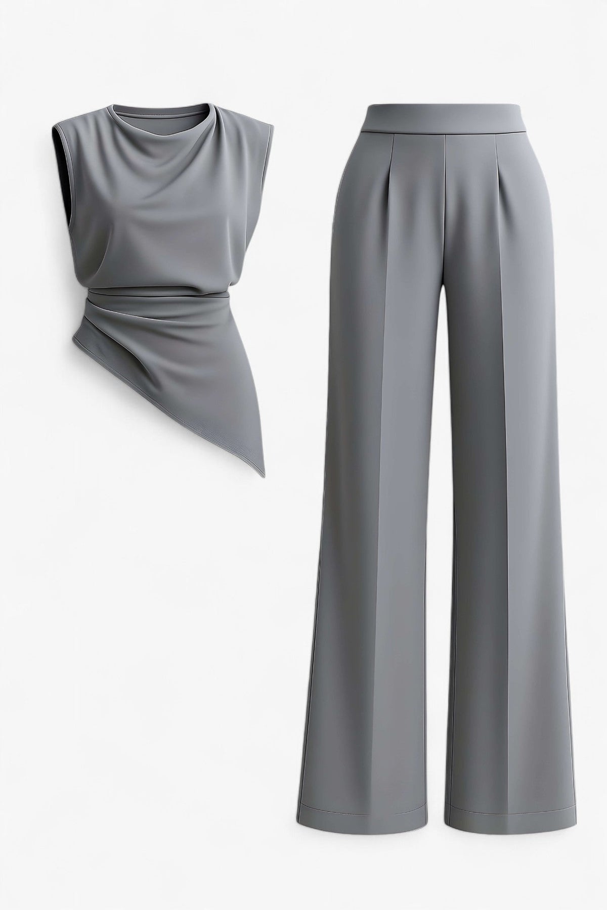 Conjunto de dos piezas estructurado con pantalones de talle alto