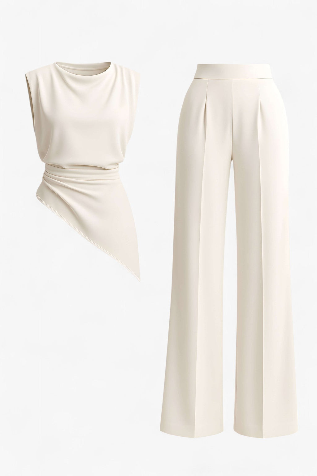 Conjunto de dos piezas estructurado con pantalones de talle alto