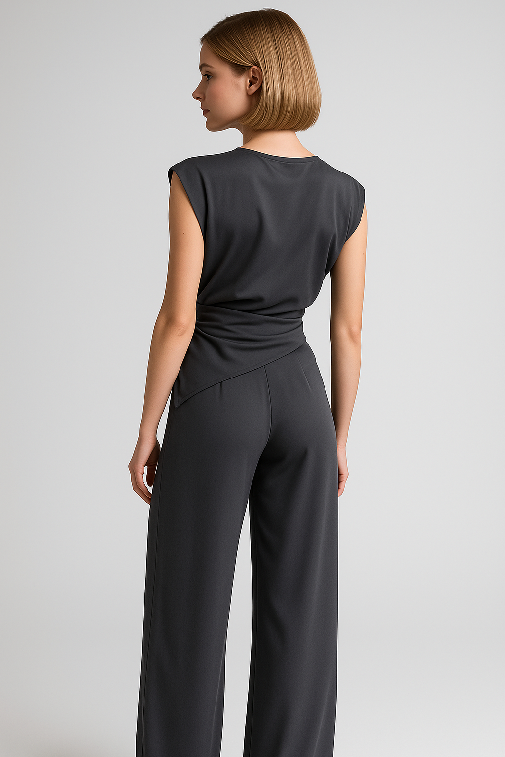 Conjunto de dos piezas estructurado con pantalones de talle alto