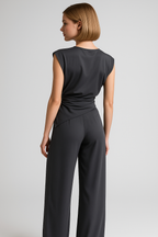 Conjunto de dos piezas estructurado con pantalones de talle alto
