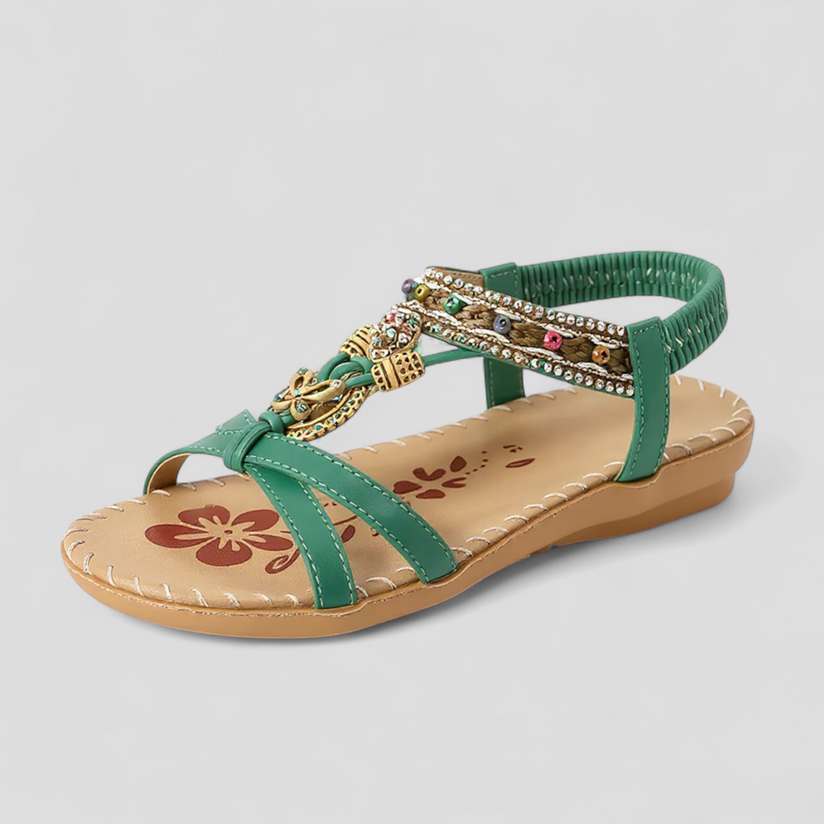 Sandalias veganas con tira elástica en el talón y suela confort