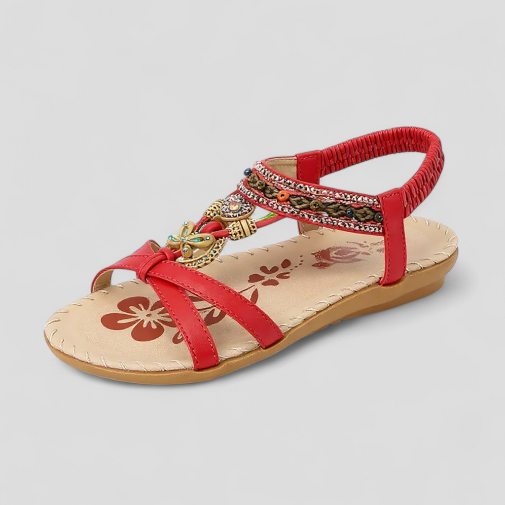Sandalias veganas con tira elástica en el talón y suela confort