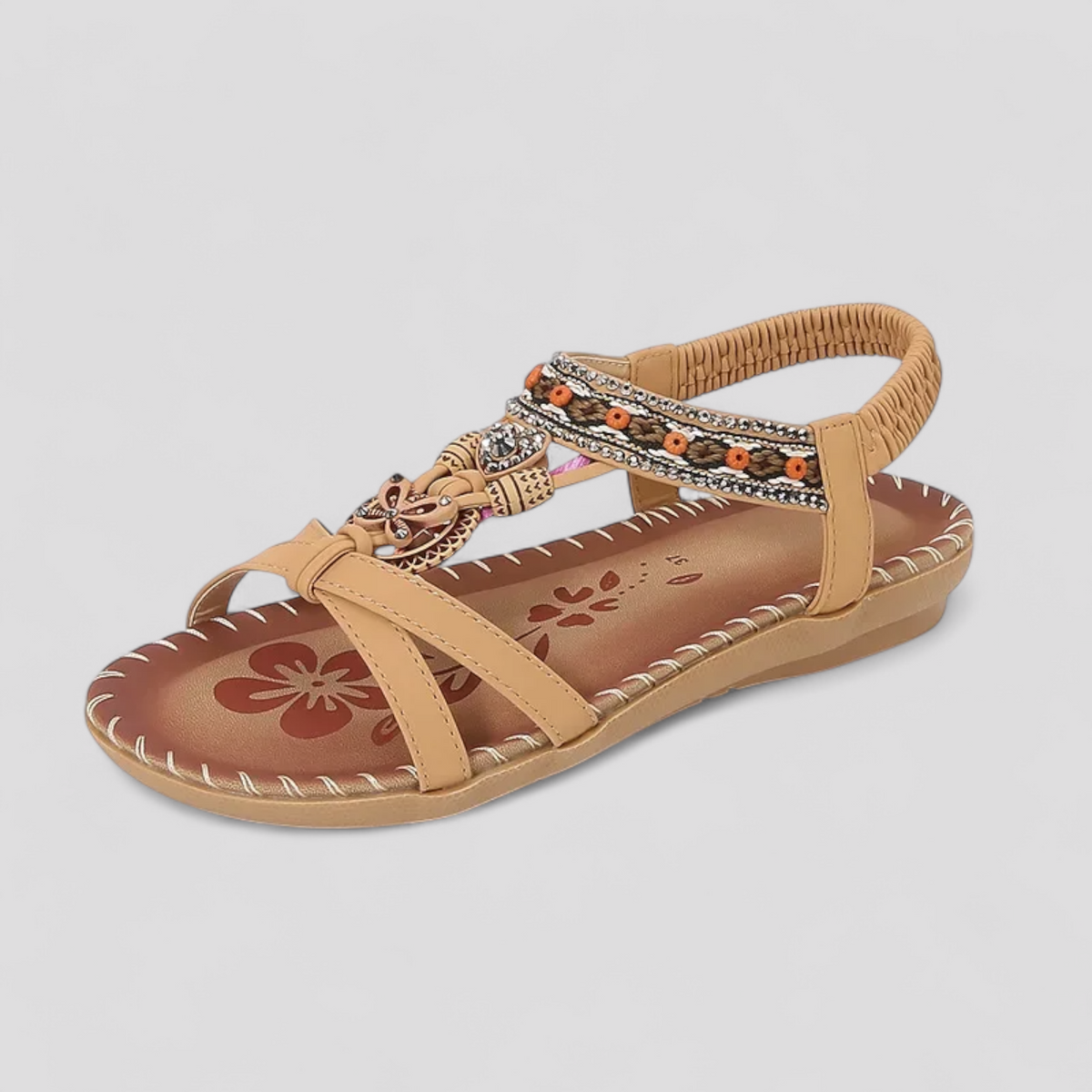 Sandalias veganas con tira elástica en el talón y suela confort