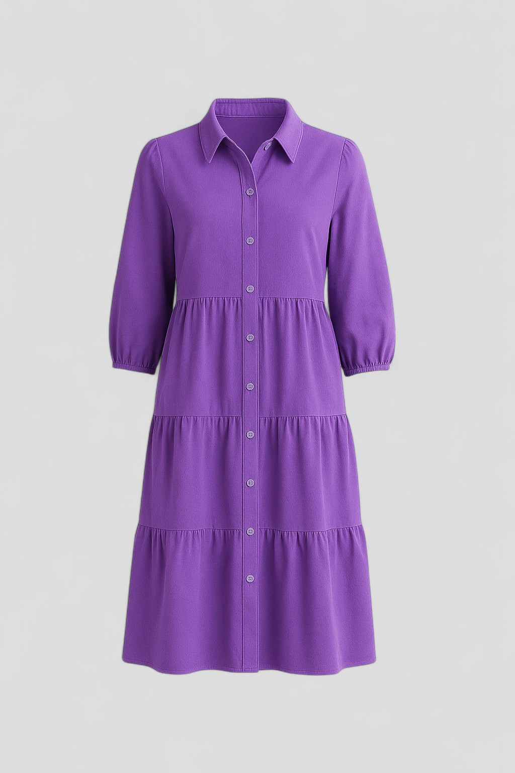 Vestido largo minimalista con cuello de solapa y corte amplio
