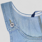 Vestido vaquero de verano sin mangas con bolsillos delanteros