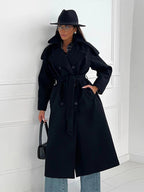 Vintage Long Coat with Double Button Closure