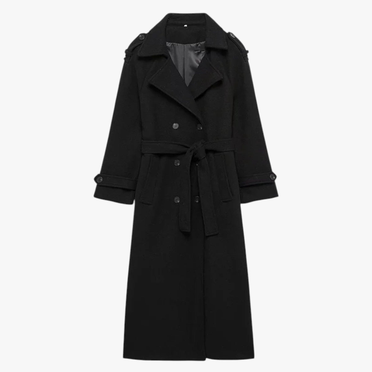 Vintage Long Coat with Double Button Closure