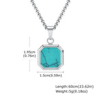 Blue-Green Stone Pendant Necklace Set for Layering