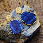 Lapis Lazuli Drop Earrings with Natural Variation