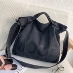 Bolso de lona estampada con asas de hombro ajustables