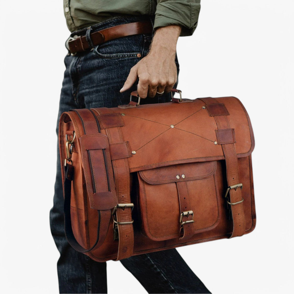 Crossbody Messenger Bag with Padded Laptop Compartment