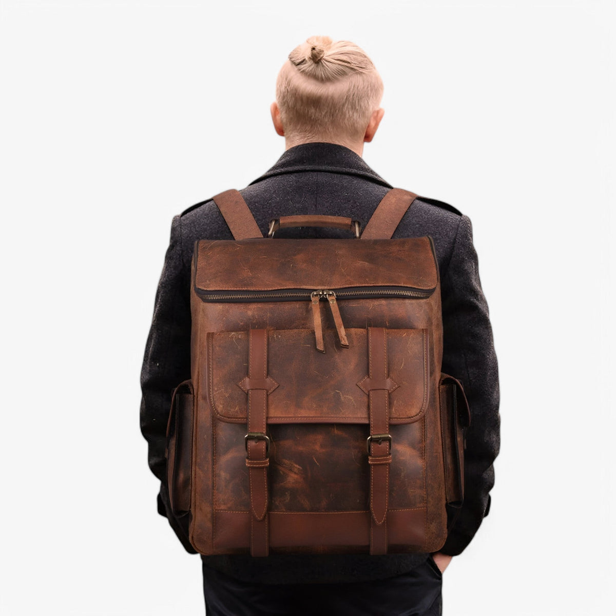Mochila con panel solar, carga USB y funda para portátil