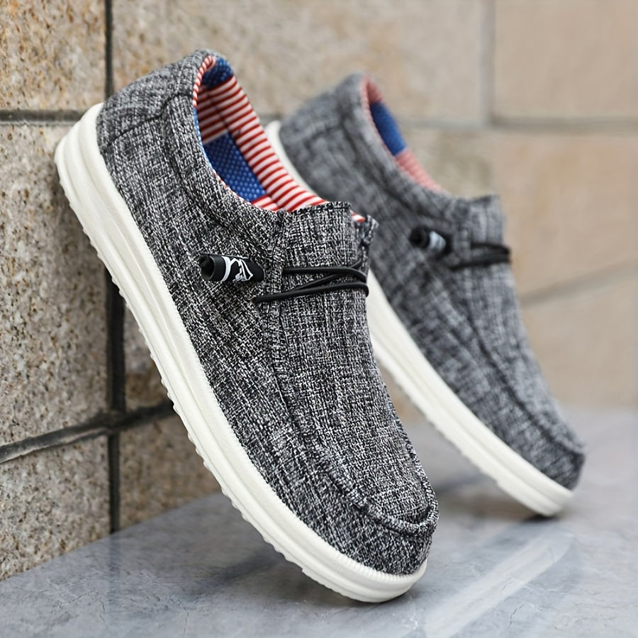 Lightweight Canvas Loafers with Elastic Lacing