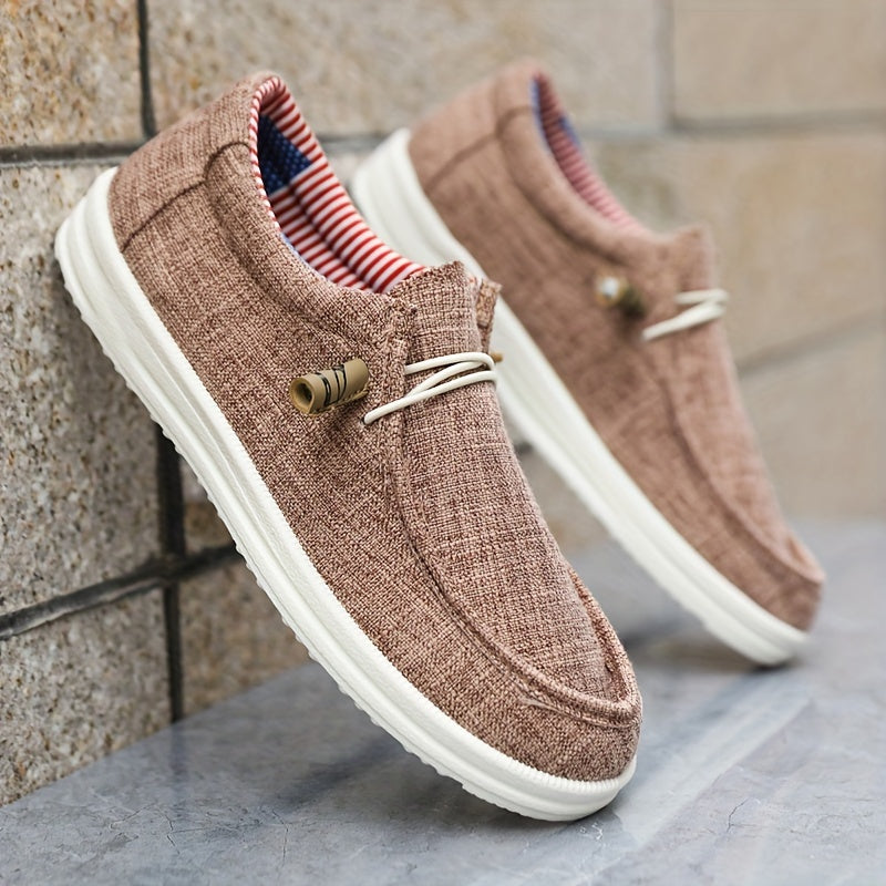 Lightweight Canvas Loafers with Elastic Lacing