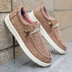Lightweight Canvas Loafers with Elastic Lacing