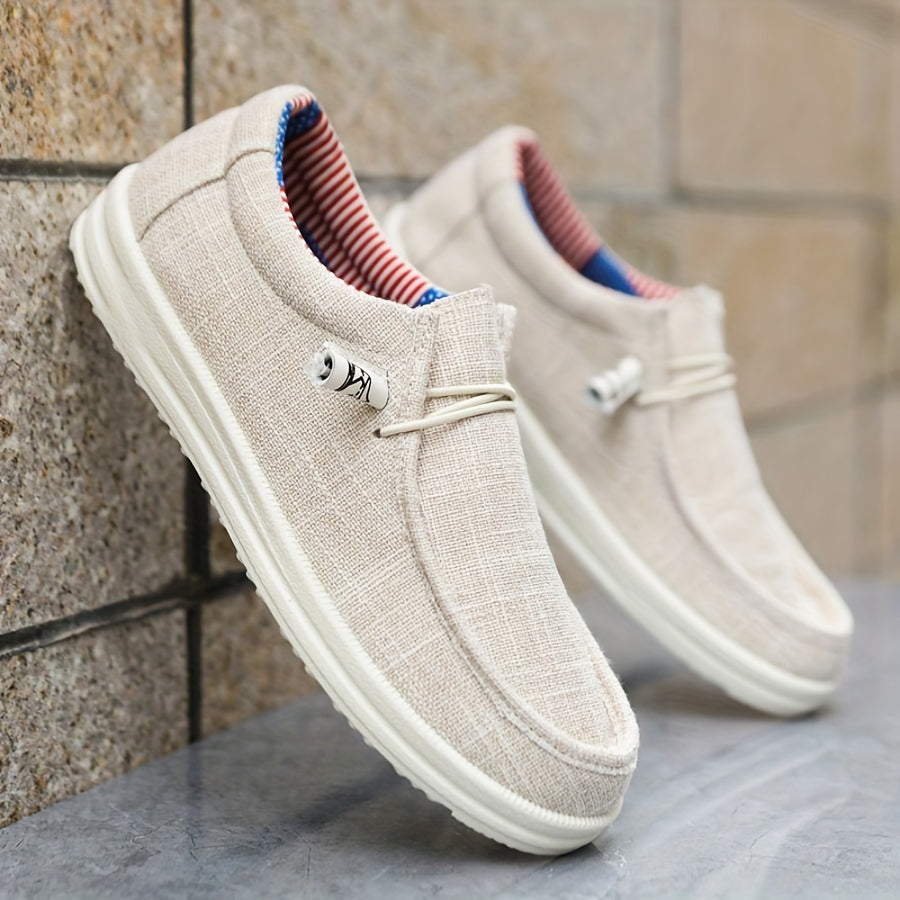 Lightweight Canvas Loafers with Elastic Lacing