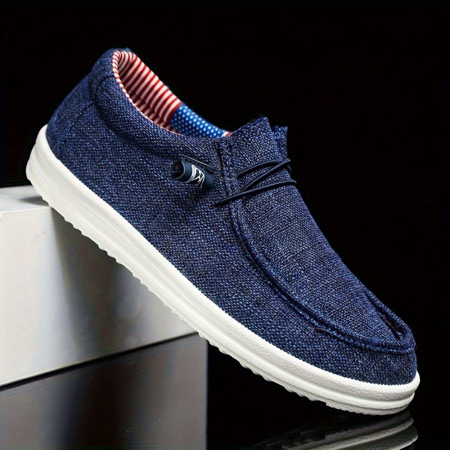 Lightweight Canvas Loafers with Elastic Lacing