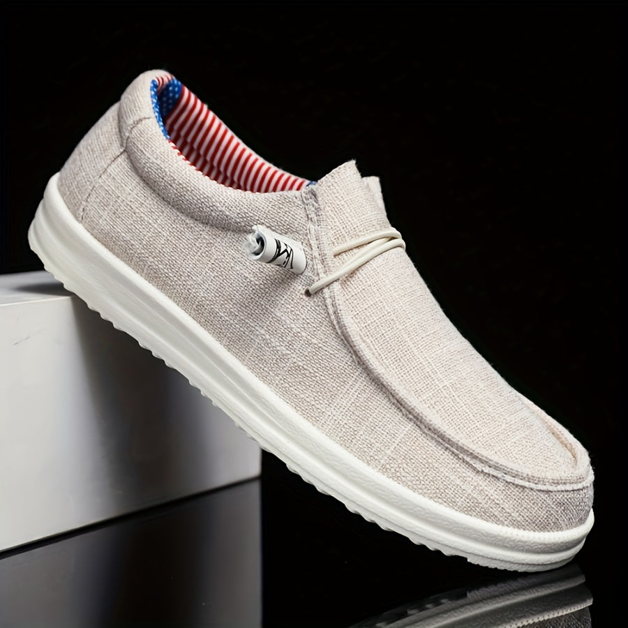 Lightweight Canvas Loafers with Elastic Lacing