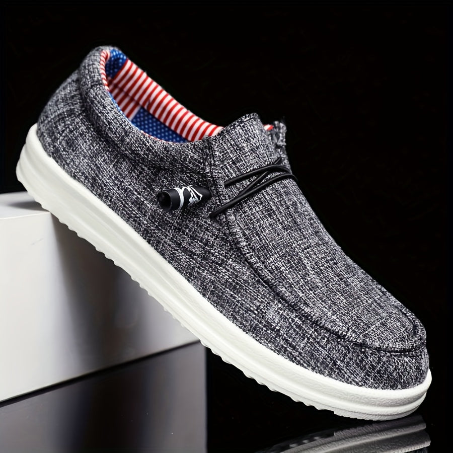 Lightweight Canvas Loafers with Elastic Lacing