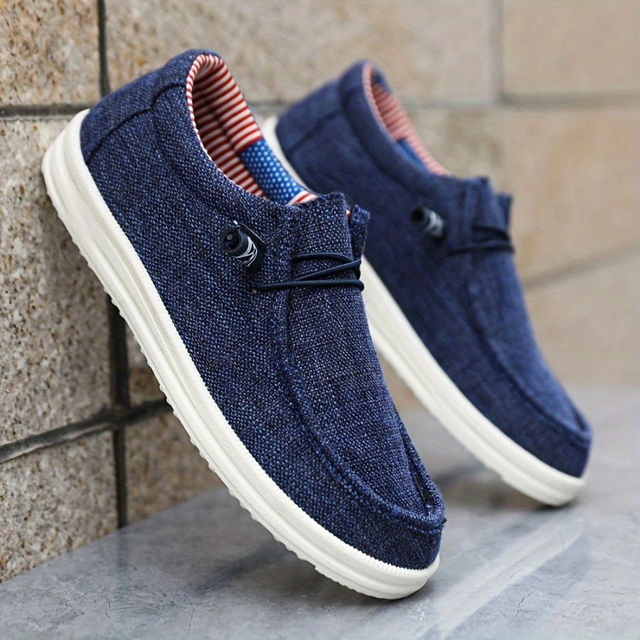 Lightweight Canvas Loafers with Elastic Lacing