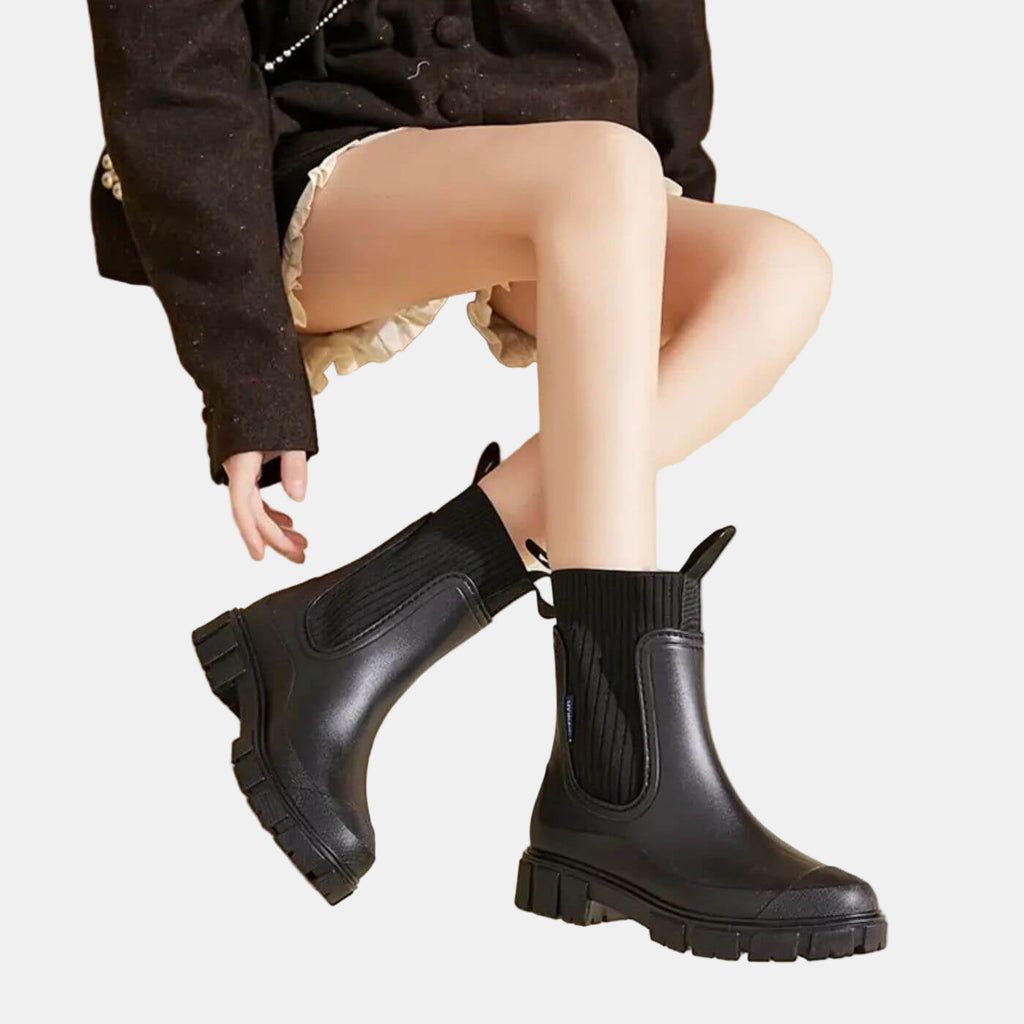 Water-Resistant Ankle Boots with Grip Sole and Soft Tones