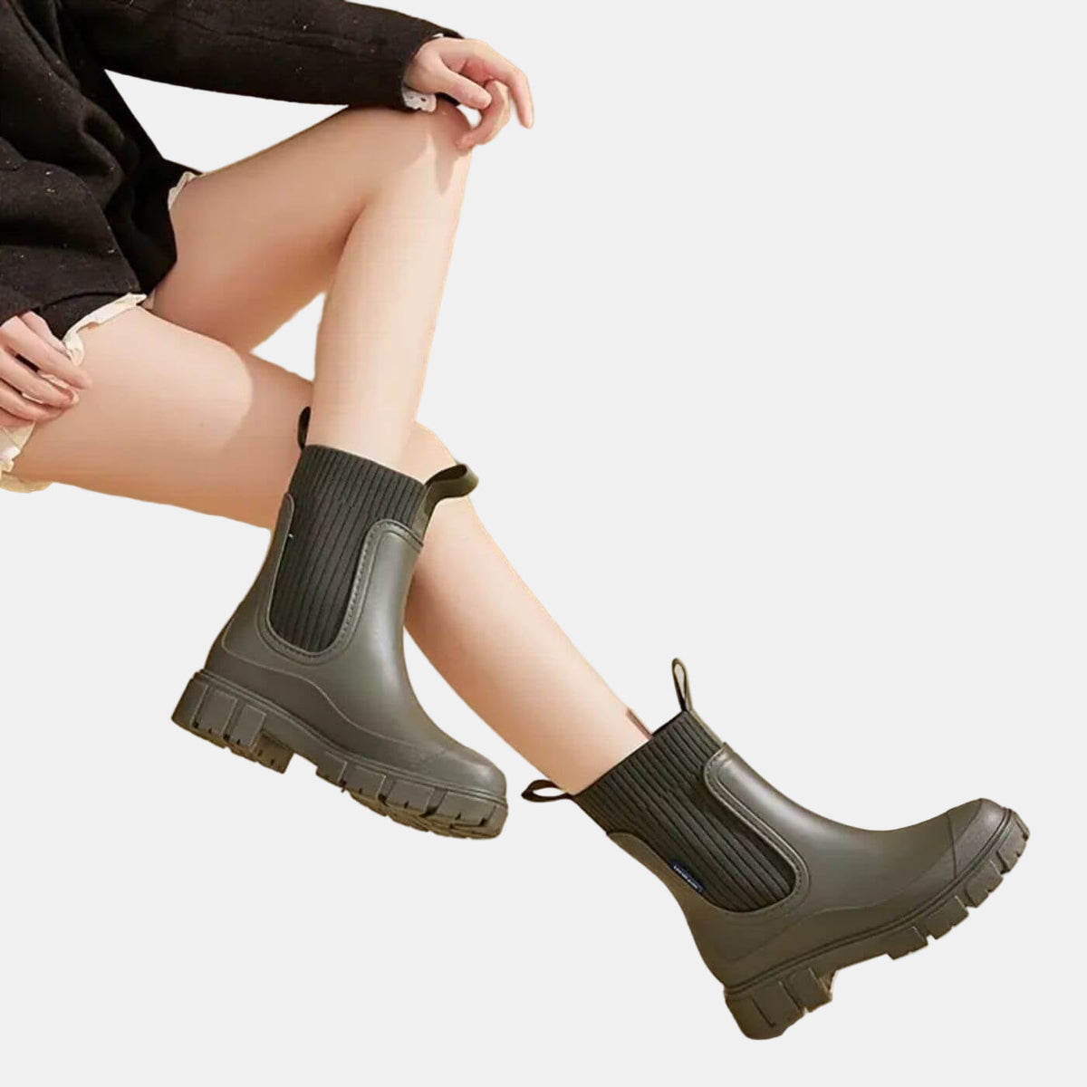 Water-Resistant Ankle Boots with Grip Sole and Soft Tones