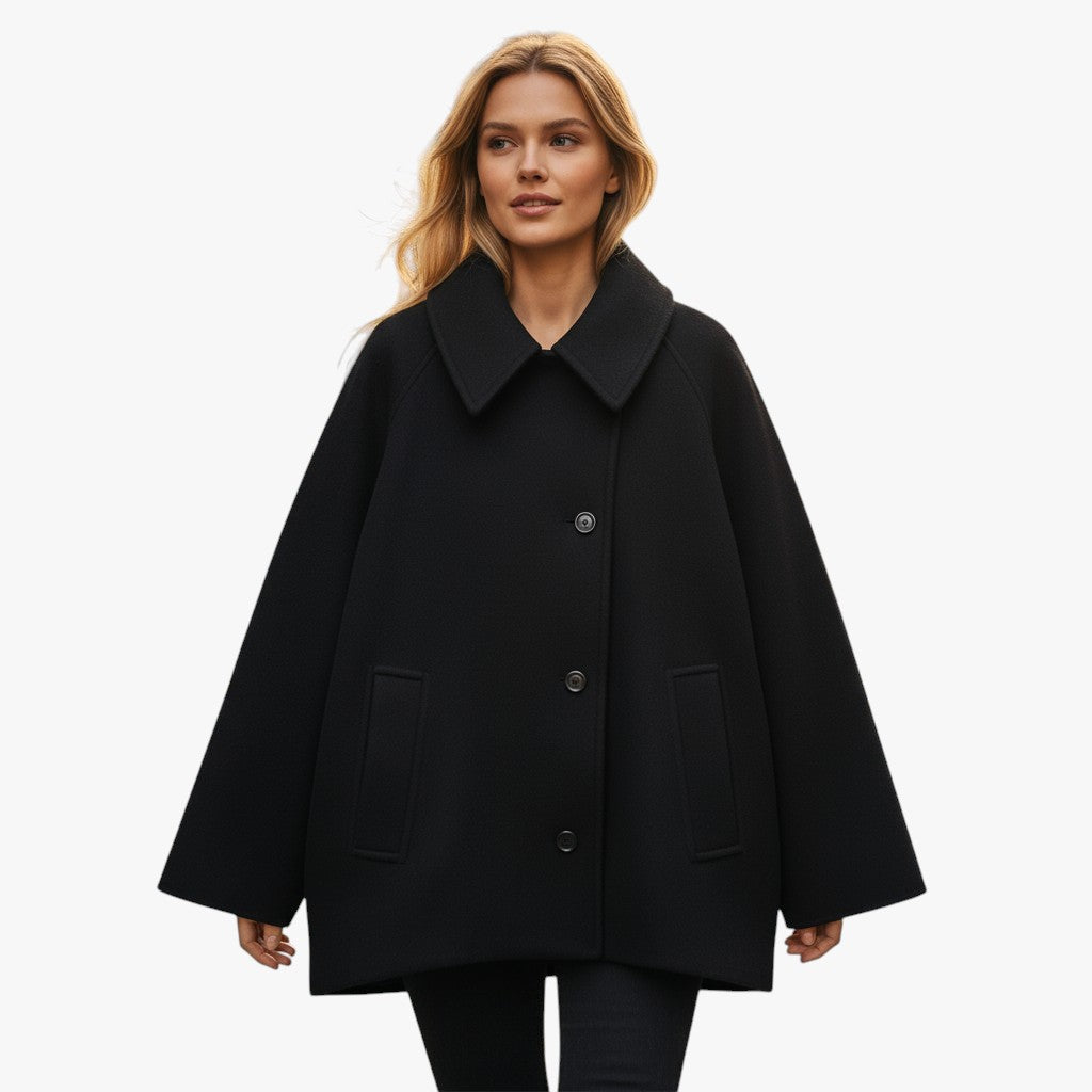 Abrigo de lana oversize con una silueta holgada para el invierno