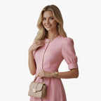 Vestido camisero de jacquard floral con cinturón a juego