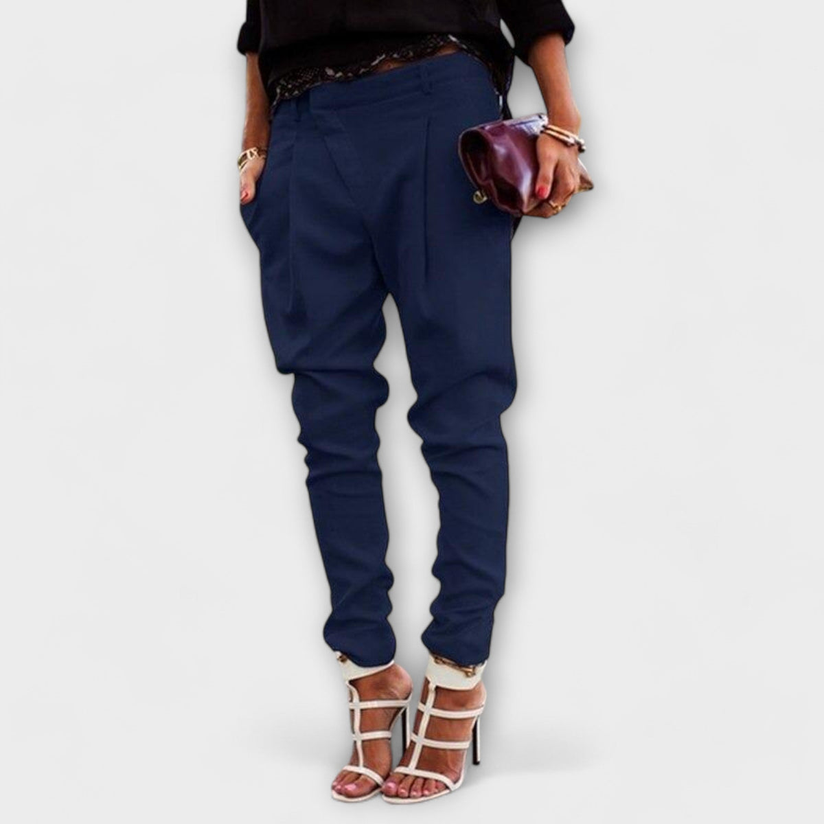 Elasticated Waist Trousers with Flattering Cut