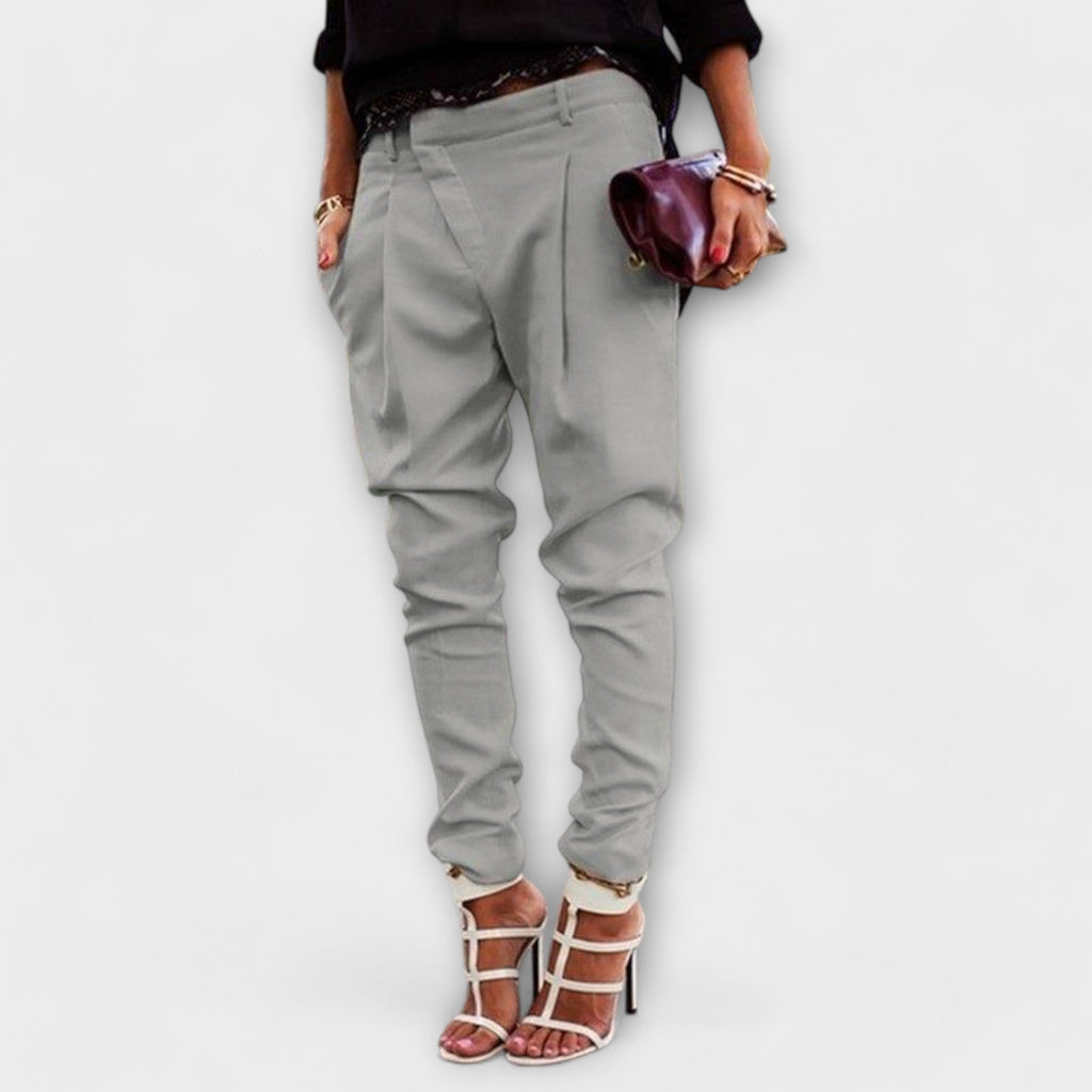 Elasticated Waist Trousers with Flattering Cut