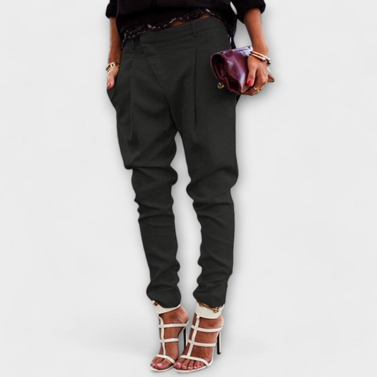 Elasticated Waist Trousers with Flattering Cut